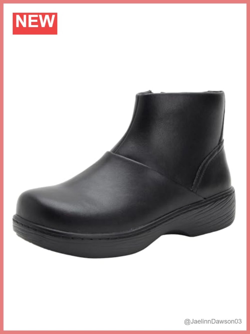 Womens Waterproof Leather Ankle Boots with Arch Support